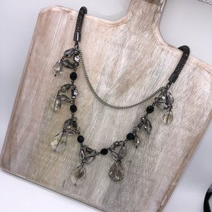 Antique black and crystal necklace